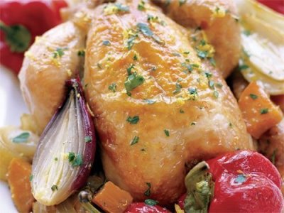 Roasted chicken with vegetables