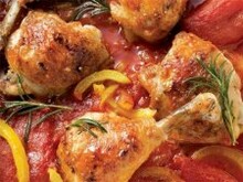 Chicken with colorful peppers